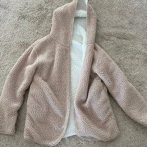 Reversible Sherpa fuzzy cardigan